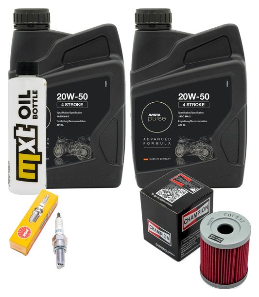 Inspektionspaket 2L 20W-50 + Ölfilter + 1x Zündkerze für Yamaha YP Majesty 400 ccm Bj. 2004 - 2005