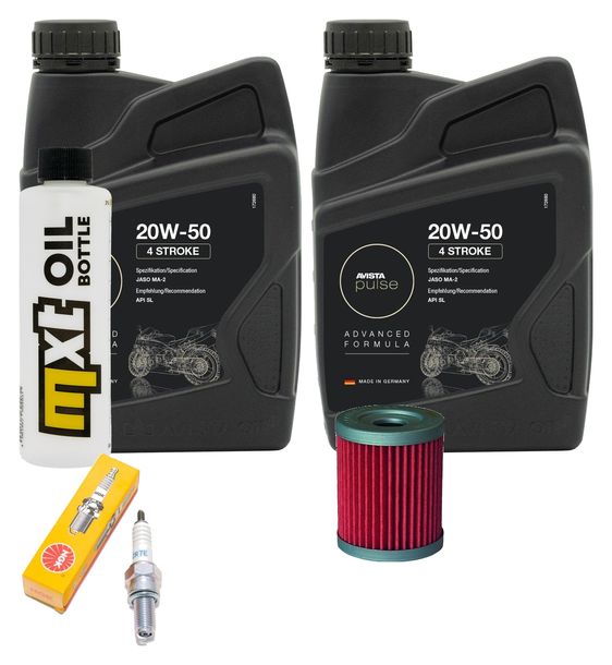Inspektionspaket 2L 20W-50 + Ölfilter + 1x Zündkerze für Yamaha YP Majesty 400 ccm Bj. 2004 - 2005