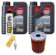 Pacote de Inspeção 2L 20W-50 + Filtro de Óleo + 1x Vela de Ignição para Yamaha YP Majesty 400 ccm Ano de Fabricação 2004 - 2005