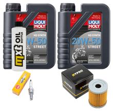Pacote de Inspeção 2L 20W-50 + Filtro de Óleo + 1x Vela de Ignição para Yamaha YP Majesty 400 ccm Ano de Fabricação 2004 - 2005