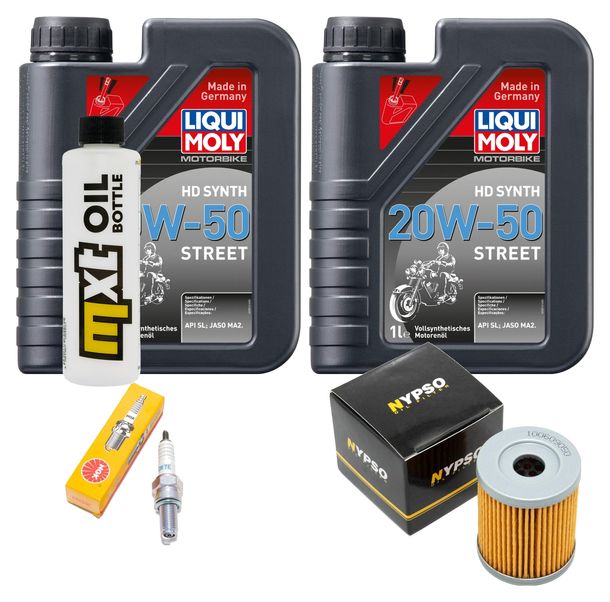 Inspektionspaket 2L 20W-50 + Ölfilter + 1x Zündkerze für Yamaha YP Majesty 400 ccm Bj. 2009
