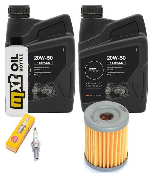Inspektionspaket 2L 20W-50 + Ölfilter + 1x Zündkerze für Yamaha YP Majesty 400 ccm Bj. 2009