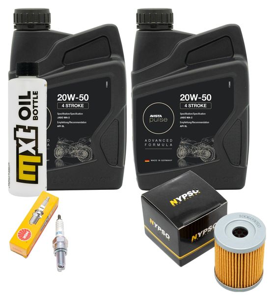 Inspektionspaket 2L 20W-50 + Ölfilter + 1x Zündkerze für Yamaha YP Majesty 400 ccm Bj. 2009