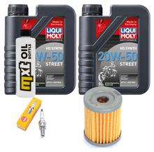 Pacote de Inspeção 2L 20W-50 + Filtro de Óleo + 1x Vela de Ignição para Yamaha YP Majesty 400 ccm Ano. 2009