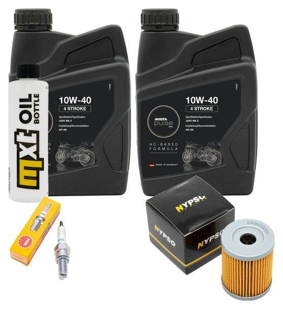 Paquete de inspección 2L 10W-40 + filtro de aceite + 1x bujía para Yamaha YP R X-Max 400 ccm Año 2013