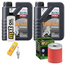 Kit d'inspection 2L 10W-40 + filtre à huile + 1x bougie pour Yamaha YP R X-Max 400 ccm Année 2013
