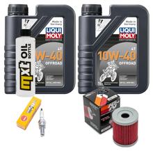 Kit d'inspection 2L 10W-40 + filtre à huile + 1x bougie pour Yamaha YP R X-Max 400 ccm Année 2013