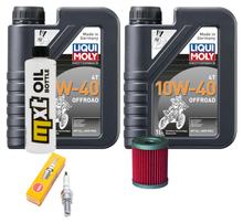 Kit d'inspection 2L 10W-40 + filtre à huile + 1x bougie pour Yamaha YP R X-Max 400 ccm Année 2013