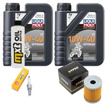 Kit d'inspection 2L 10W-40 + filtre à huile + 1x bougie pour Yamaha YP R X-Max 400 ccm Année 2013