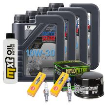 Paquete de inspección 4L 10W-30 + filtro de aceite + 2 bujías para Yamaha XP T-Max 500 ccm Año 2000 - 2004