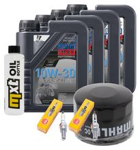 Pacchetto di ispezione 4L 10W-30 + filtro olio + 2x candela per Yamaha XP T-Max 500 ccm Anno 2000 - 2004