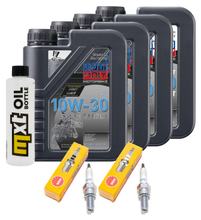 Pacchetto di ispezione 4L 10W-30 + filtro olio + 2x candela per Yamaha XP T-Max 500 ccm Anno 2000 - 2004