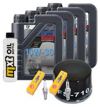 Kit d'inspection 4L 10W-30 + filtre à huile + 2 bougies pour Yamaha XP T-Max 500 ccm Année 2000 - 2004
