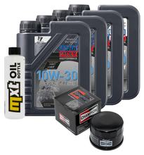 Kit d'inspection 4L 10W-30 + filtre à huile + 2 bougies pour Yamaha XP T-Max 500 ccm Année 2000 - 2004