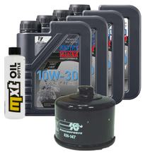 Kit d'inspection 4L 10W-30 + filtre à huile + 2 bougies pour Yamaha XP T-Max 500 ccm Année 2000 - 2004