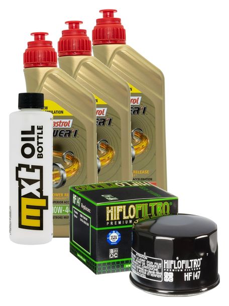 Pacchetto di ispezione 3L 10W-40 + filtro olio + 2x candela per Yamaha XP T-Max 500 ccm Anno 2008