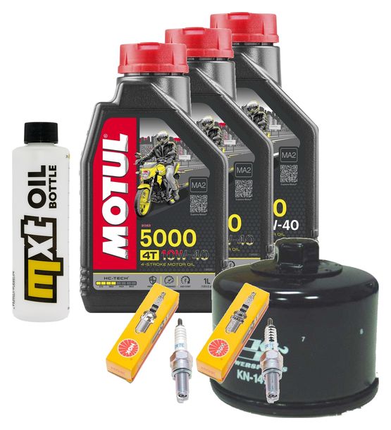 Pacchetto di ispezione 3L 10W-40 + filtro olio + 2x candela per Yamaha XP T-Max 500 ccm Anno 2008