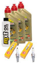 Pacchetto di ispezione 3L 10W-40 + filtro olio + 2x candela per Yamaha XP T-Max 500 ccm Anno 2008