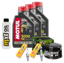 Paquete de inspección 3L 10W-40 + filtro de aceite + 2 bujías para Yamaha XP T-Max 500 ccm Año 2008