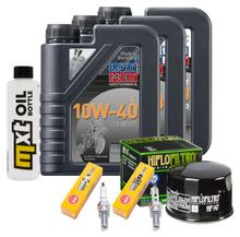 Kit d'inspection 3L 10W-40 + filtre à huile + 2 bougies pour Yamaha XP T-Max 500 ccm Année 2008