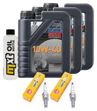 Pacchetto di ispezione 3L 10W-40 + filtro olio + 2x candela per Yamaha XP T-Max 500 ccm Anno 2008