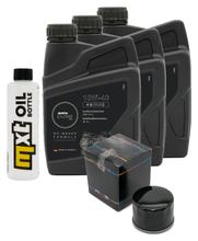 Kit d'inspection 3L 10W-40 + filtre à huile + 2 bougies pour Yamaha XP T-Max 500 ccm Année 2008