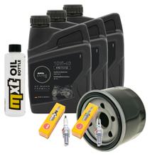 Pacchetto di ispezione 3L 10W-40 + filtro olio + 2x candela per Yamaha XP T-Max 500 ccm Anno 2008