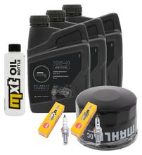 Paquete de inspección 3L 10W-40 + filtro de aceite + 2 bujías para Yamaha XP T-Max 500 ccm Año 2008
