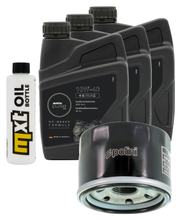 Kit d'inspection 3L 10W-40 + filtre à huile + 2 bougies pour Yamaha XP T-Max 500 ccm Année 2008
