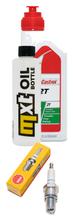 Inspektionspaket 1L 2-Takt-Öl + 1x Zündkerze für Aprilia RX SX 50 ccm Bj. 2006