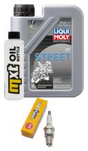 Inspektionspaket 1L 2-Takt-Öl + 1x Zündkerze für Suzuki TS X 50 ccm