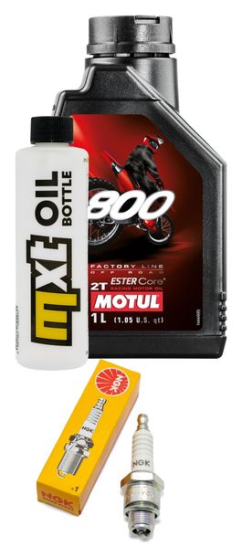 Inspektionspaket 1L 2-Takt-Öl + 1x Zündkerze für Yamaha RDM 50 ccm