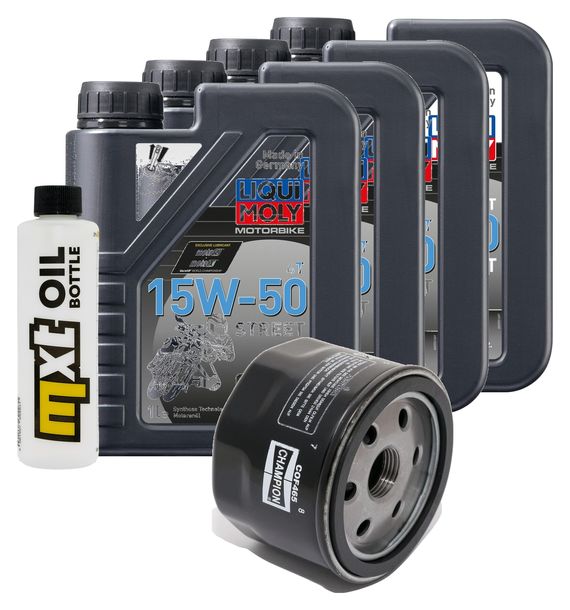 Inspektionspaket 4L 15W-50 + Ölfilter für Aprilia SMV Dorsoduro ABS Caponord ATC 1200 ccm Bj. 2011 - 2014