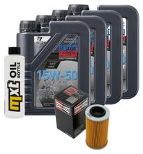 Pacchetto di ispezione 4L 15W-50+filtro olio per Aprilia RSV Mille R Tuono 1000 ccm Anno 2004 - 2009