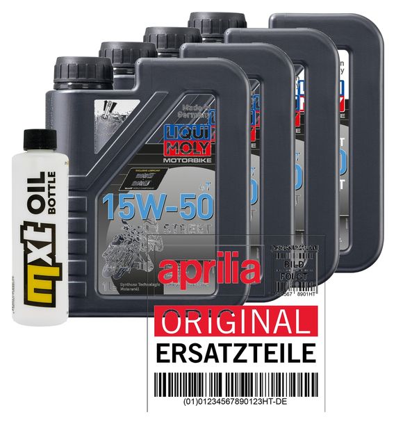 Paquete de inspección 4L 15W-50+filtro de aceite para Aprilia RSV Mille R 1000 ccm Año 2008