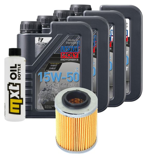 Pacchetto di ispezione 4L 15W-50+filtro olio per Aprilia RSV Mille R 1000 ccm Anno 2008