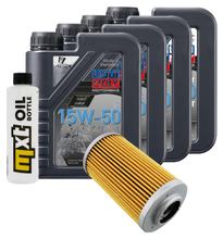 Paquete de inspección 4L 15W-50+filtro de aceite para Aprilia RSV Mille R 1000 ccm Año 2008