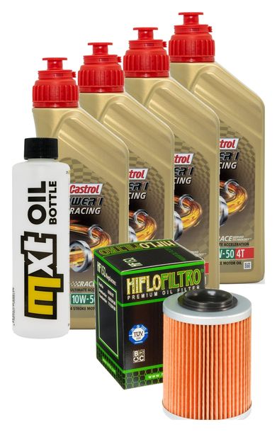 Paquete de inspección 4L 10W-50+filtro de aceite para Aprilia RSV Mille R 1000 ccm Año 2009