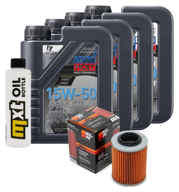 Inspektionspaket 4L 15W-50 + Ölfilter für Aprilia RSV Tuono 1000 ccm Bj. 2004 - 2005