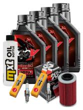 Inspektionspaket 4L 15W-50 + Ölfilter + 2x Zündkerze für Aprilia RSV Tuono R 1000 ccm Bj. 2008