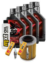 Pacchetto di ispezione 4L 15W-50 + filtro olio + 2x candela per Aprilia RSV Tuono R 1000 ccm Anno 2008