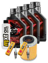 Inspektionspaket 4L 15W-50 + Ölfilter + 2x Zündkerze für Aprilia RSV Tuono R 1000 ccm Bj. 2008