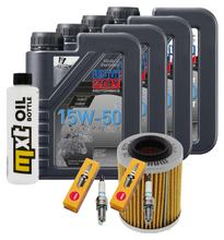 Inspektionspaket 4L 15W-50 + Ölfilter + 2x Zündkerze für Aprilia RSV Tuono R 1000 ccm Bj. 2008