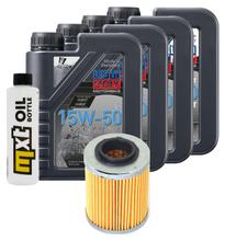 Paquete de inspección 4L 15W-50 + filtro de aceite + 2 bujías para Aprilia RSV Tuono R 1000 ccm Año 2008