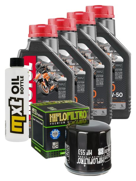4L 10W-50 inspection package+ oil filter for Benelli TNT Café Racer TRE K Amazonas 1130 ccm Year 2007 - 2012