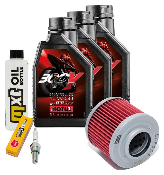 Inspektionspaket 3L 15W-50 + Ölfilter + 1x Zündkerze für BMW F GS Dakar 650 ccm Bj. 2000 - 2003