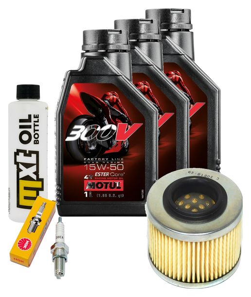 Inspektionspaket 3L 15W-50 + Ölfilter + 1x Zündkerze für BMW F GS Dakar 650 ccm Bj. 2000 - 2003