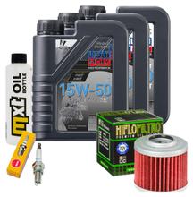 Pacchetto di ispezione 3L 15W-50 + filtro olio + 1x candela per BMW F GS Dakar 650 ccm Anno 2004 - 2007