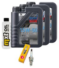Paquete de inspección 3L 15W-50 + filtro de aceite + 1x bujía para BMW F GS Dakar 650 ccm Año 2004 - 2007