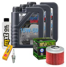 Paquete de inspección 3L 15W-50 + filtro de aceite + 1x bujía para BMW F ST 650 ccm Año 2000